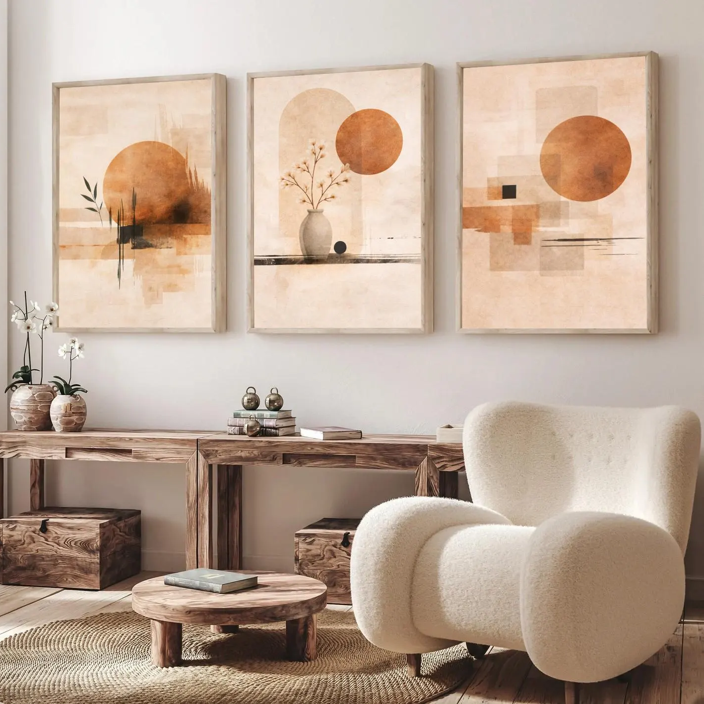 3PCS  Neutral Abstract Sun Pos - Lifestyle Of Japanese บทวิจารณ์และราคา