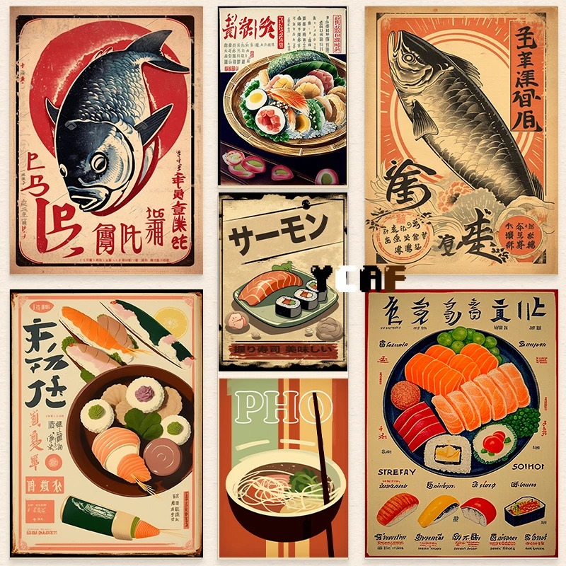 Vintage Japanese Food Poster C - Japanese Lifestyle Food บทวิจารณ์และราคา