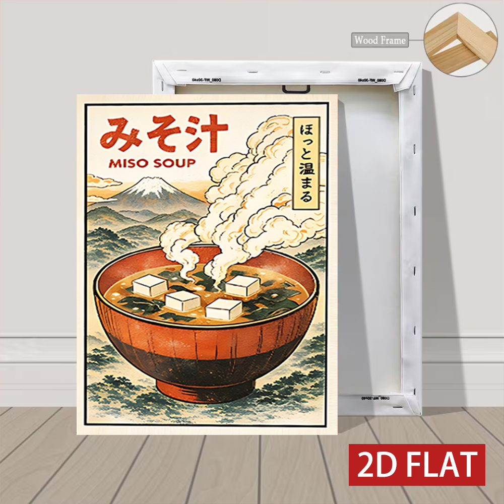 3 Counts Wooden Framed Canvas  - Japanese Lifestyle Food บทวิจารณ์และราคา