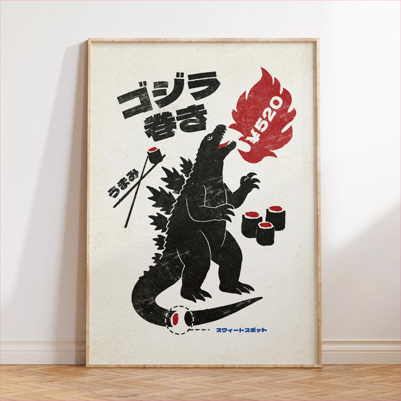 Japan Food Art Poster Retro Ja - Japanese Lifestyle Food บทวิจารณ์และราคา