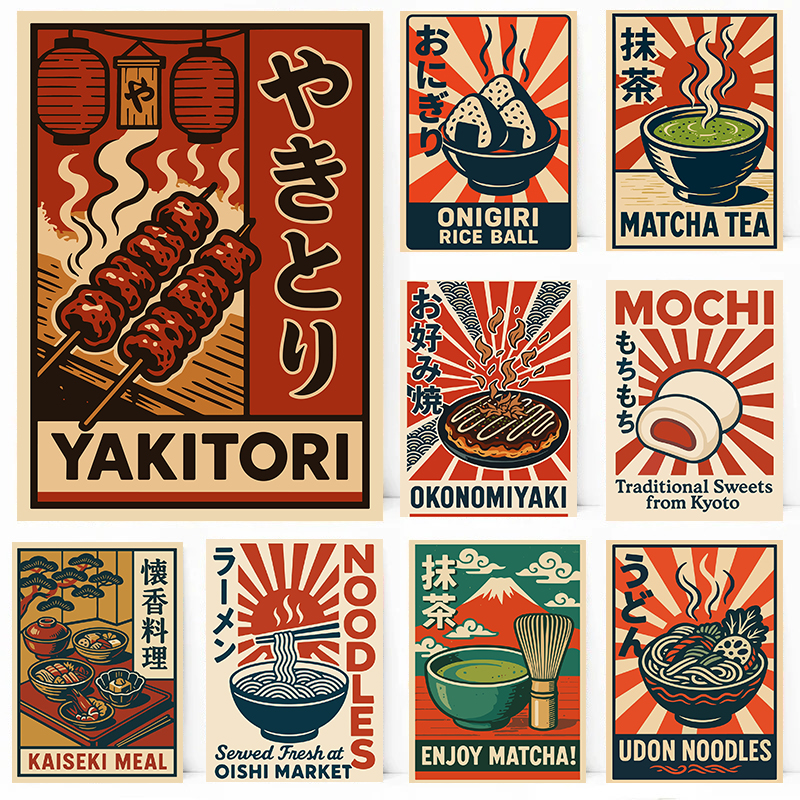 Vintage Style Japanese Food Po - Japanese Lifestyle And Traditions บทวิจารณ์และราคา