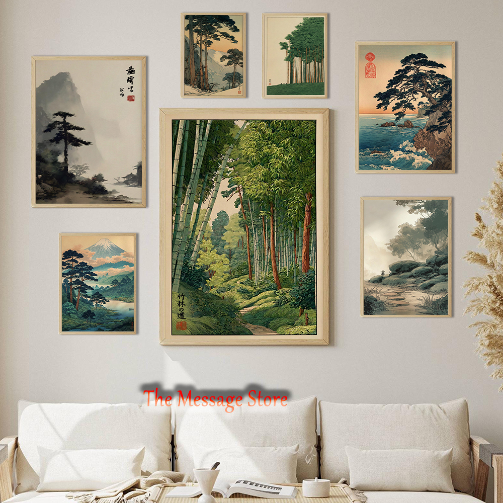 Vintage Japanese Forest Pine T - Japanese Lifestyle And Traditions บทวิจารณ์และราคา