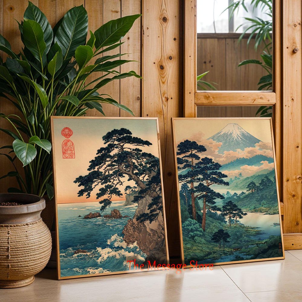 Vintage Japanese Forest Pine T - Japanese Lifestyle And Traditions บทวิจารณ์และราคา